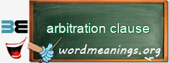 WordMeaning blackboard for arbitration clause